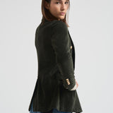 Giacca donna doppiopetto in velluto verde FD3623 G1207 CIRCOLO 1901