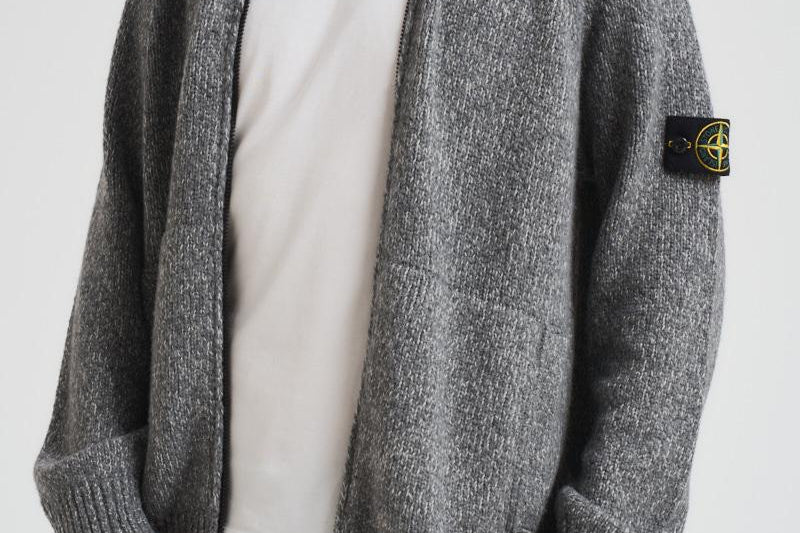 Cardigan uomo Fancy Yarn Mouliné grigio 5100051 S00N1V0M6B STONE ISLAND