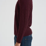 Maglia uomo a treccia bordeaux 710876762 011 RALPH LAUREN