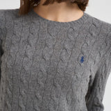Maglia donna girocollo a traccia grigio antracite 211971865 501 RALPH LAUREN