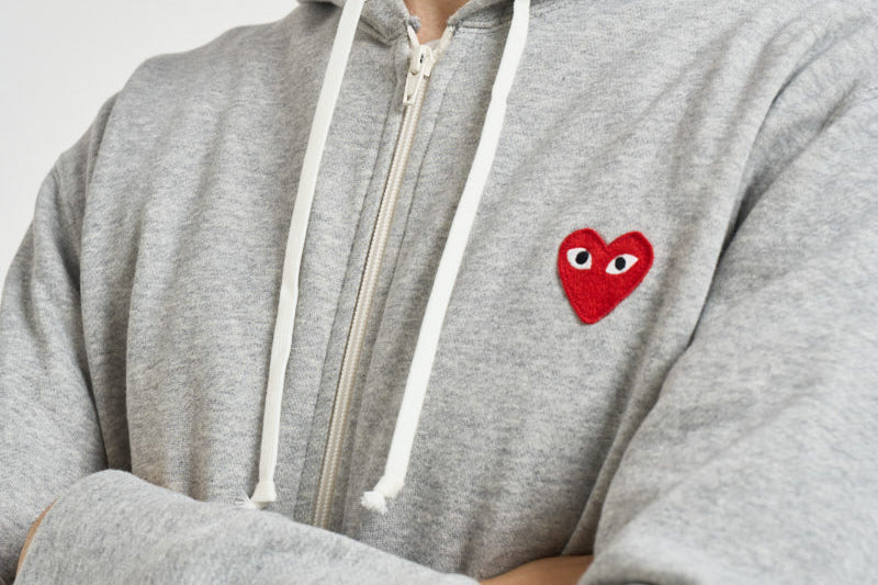 Felpa uomo con cappuccio grigio mélange AZ-T250 -TOPGREY COMME DES GARCONS 