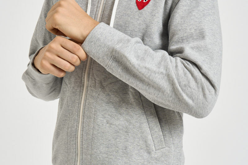 Felpa uomo con cappuccio grigio mélange AZ-T250 -TOPGREY COMME DES GARCONS 