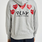 Felpa uomo con cappuccio grigio mélange AZ-T250 -TOPGREY COMME DES GARCONS 