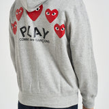 Felpa uomo con cappuccio grigio mélange AZ-T250 -TOPGREY COMME DES GARCONS 
