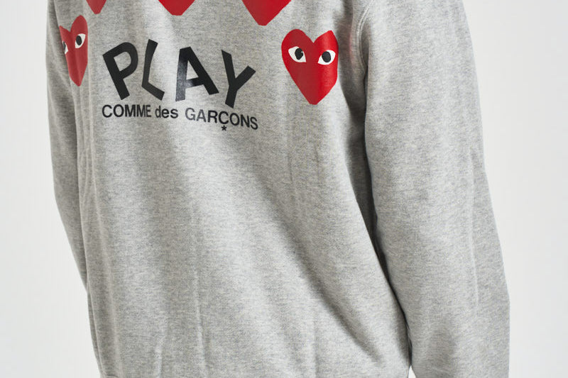 Felpa uomo con cappuccio grigio mélange AZ-T250 -TOPGREY COMME DES GARCONS 