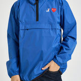 Giubbotto K-Way uomo con cappuccio blu PJ502 /BLUE-1 COMME DES GARCON PLAY 
