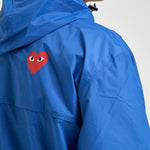 Giubbotto K-Way uomo con cappuccio blu PJ502 /BLUE-1 COMME DES GARCON PLAY 