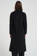 Cappotto donna lungo doppiopetto nero MYRNA DEBORA21 ACCADEMIE TESSILI 
