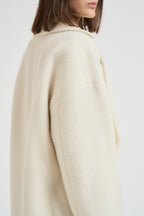 Cappotto donna midi in lana panna NAUSICA FENICE100 ACCADEMIE TESSILI 