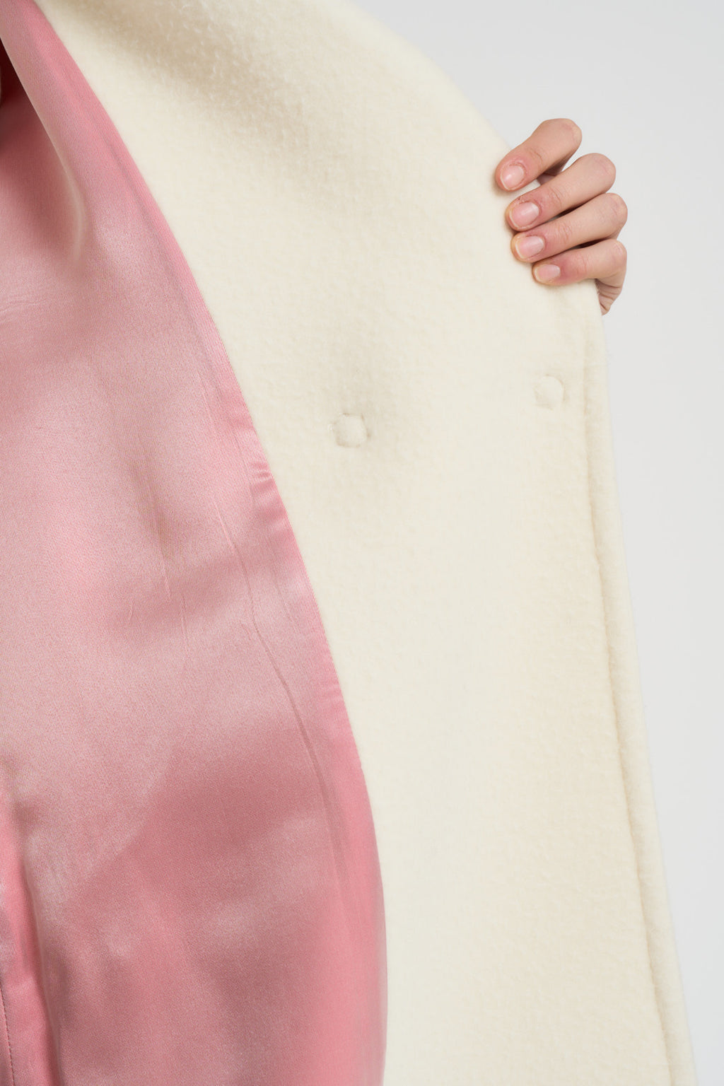 Cappotto donna midi in lana panna NAUSICA FENICE100 ACCADEMIE TESSILI 