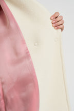 Cappotto donna midi in lana panna NAUSICA FENICE100 ACCADEMIE TESSILI 