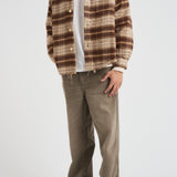 Camicia uomo a quadri marrone e beige FLANNEL JACKET KAKI ACUPUNCTURE 