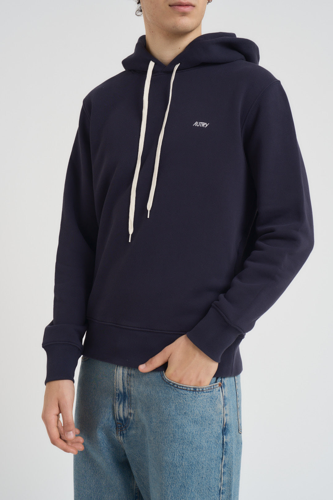 Felpa uomo con cappuccio blu HOPM A2JB AUTRY 