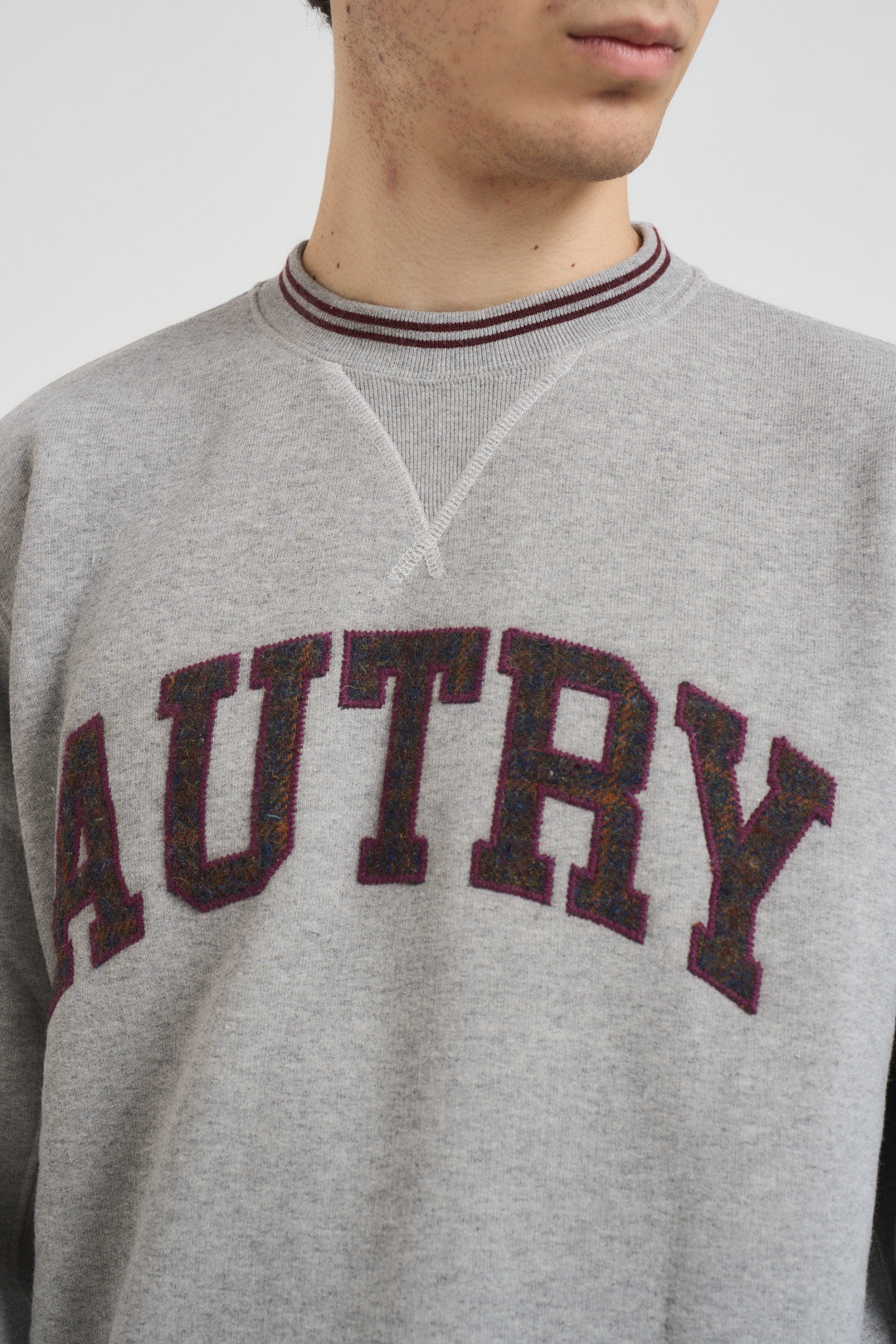Felpa uomo College grigia SWPM U4HQ AUTRY 