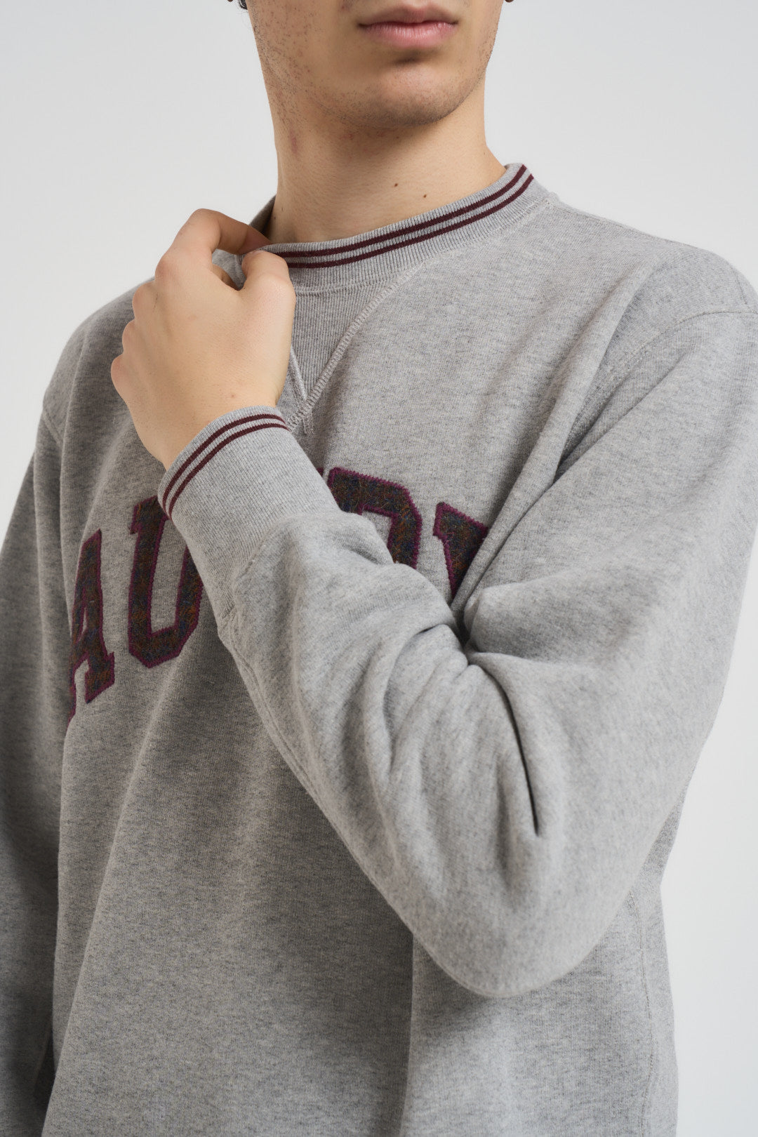 Felpa uomo College grigia SWPM U4HQ AUTRY 