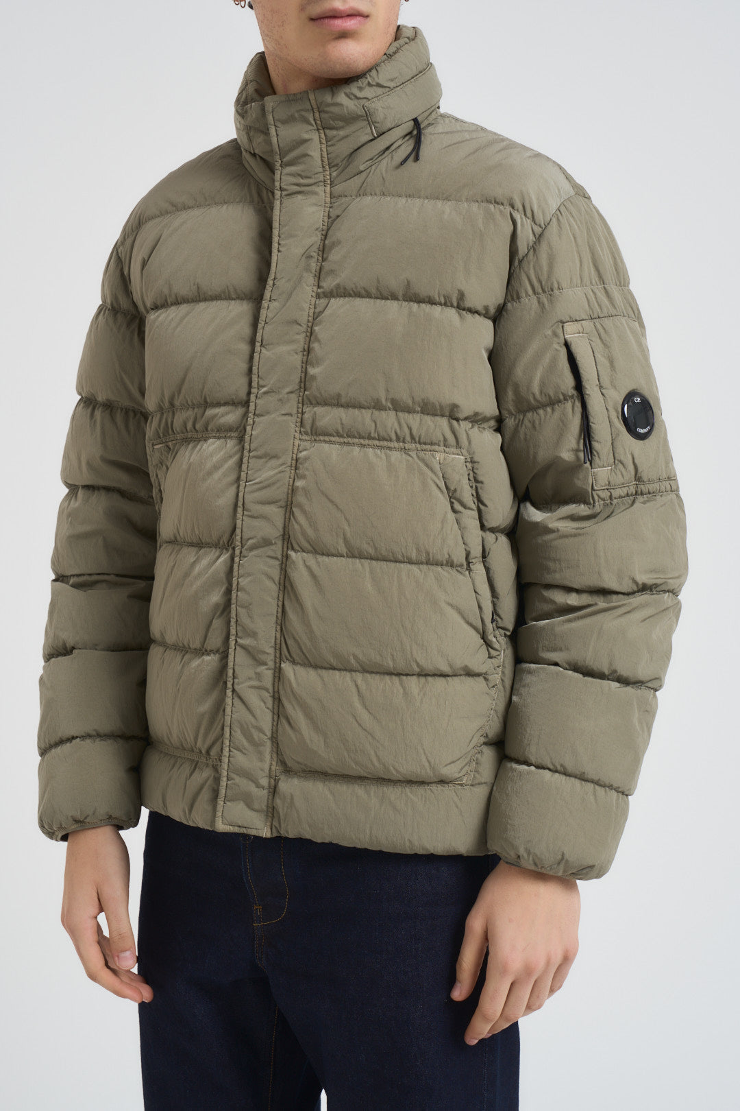 Piumino uomo trapuntato grigio pietra 19CMOW012A 005904G356 C.P. COMPANY 