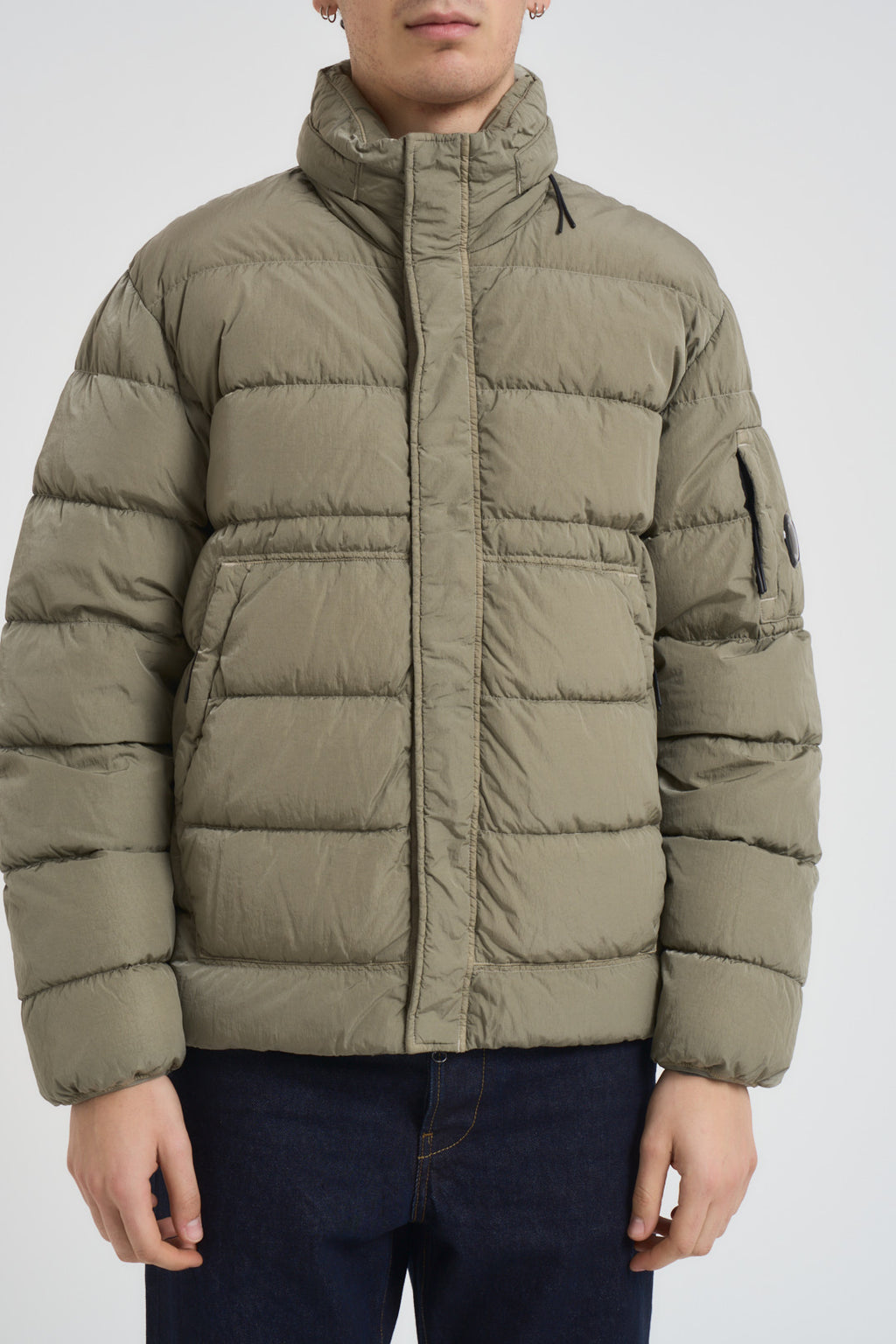 Piumino uomo trapuntato grigio pietra 19CMOW012A 005904G356 C.P. COMPANY 