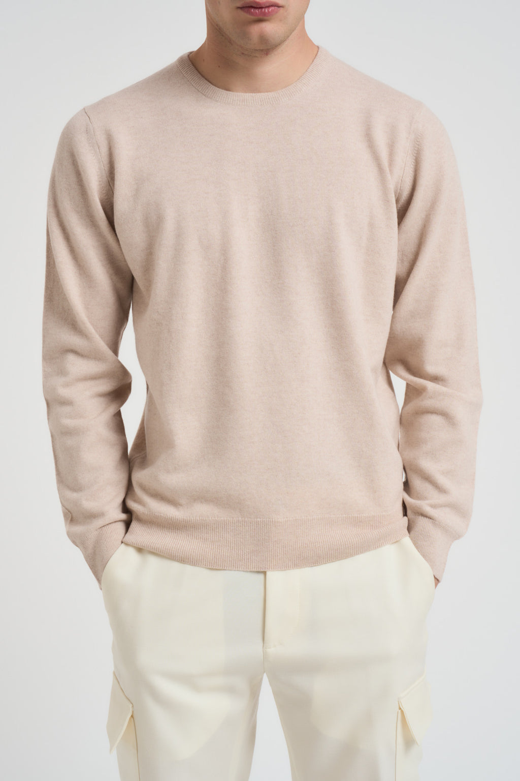 Maglia uomo girocollo beige DC918022 MIELE DELLA CIANA CASHMERE 