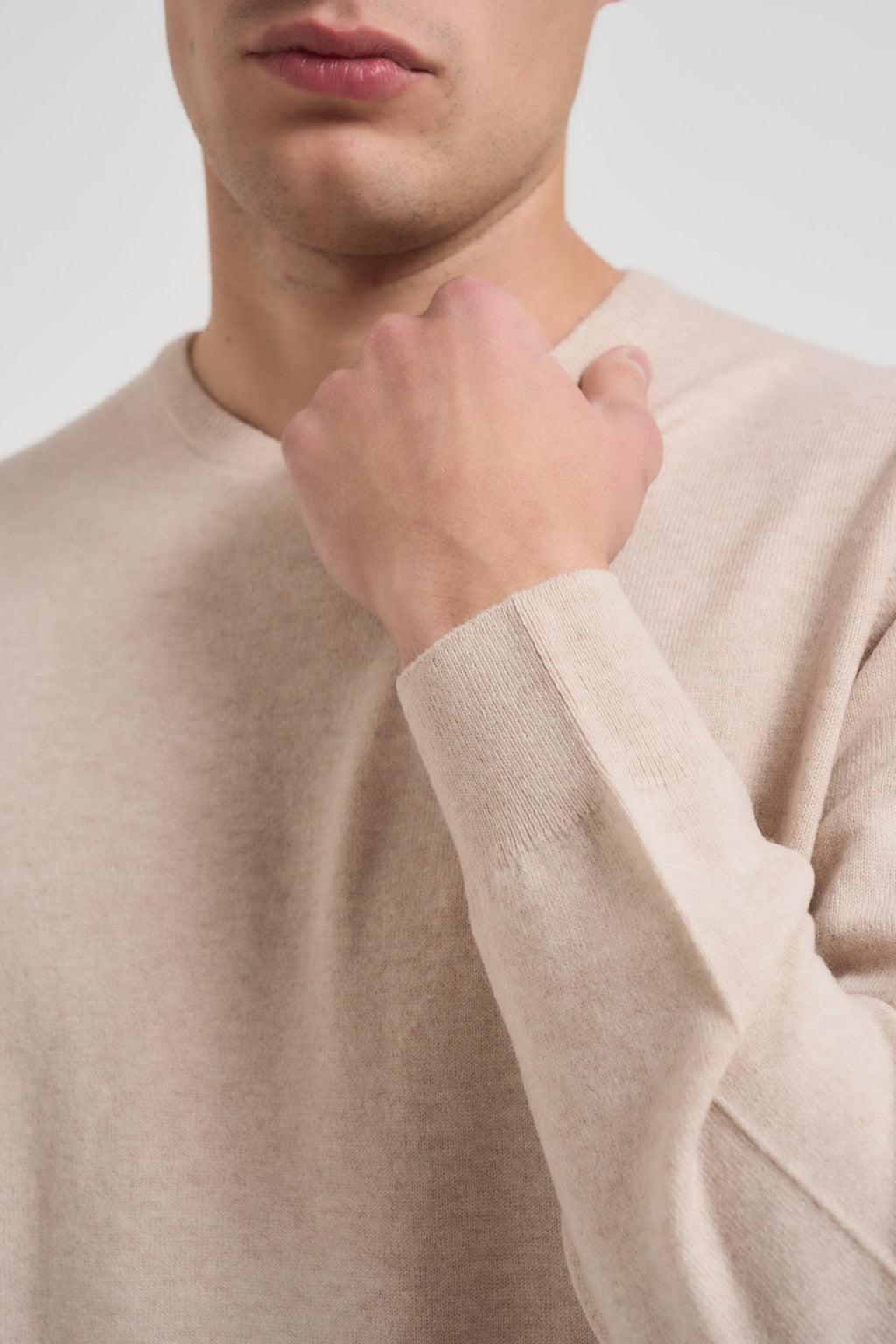 Maglia uomo girocollo beige DC918022 MIELE DELLA CIANA CASHMERE 