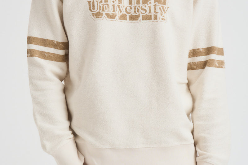 Felpa uomo girocollo panna e oro GMP01223 P00213511616 GOLDEN GOOSE 