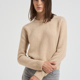 Girocollo donna maniche lunghe beige CAROLINE 02ORGANIC KUJTEN 