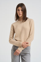 Girocollo donna maniche lunghe beige CAROLINE 02ORGANIC KUJTEN 