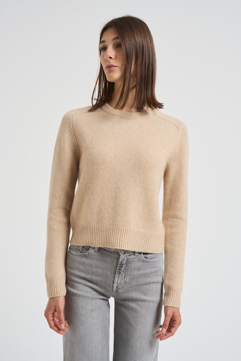 Girocollo donna maniche lunghe beige CAROLINE 02ORGANIC KUJTEN 