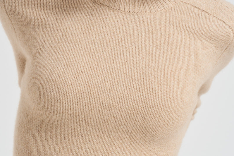 Girocollo donna maniche lunghe beige CAROLINE 02ORGANIC KUJTEN 