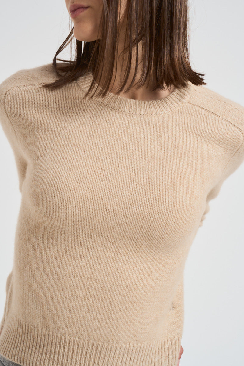 Girocollo donna maniche lunghe beige CAROLINE 02ORGANIC KUJTEN 