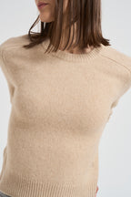 Girocollo donna maniche lunghe beige CAROLINE 02ORGANIC KUJTEN 