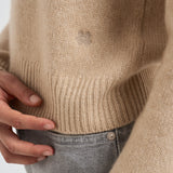 Girocollo donna maniche lunghe beige CAROLINE 02ORGANIC KUJTEN 