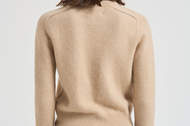 Girocollo donna maniche lunghe beige CAROLINE 02ORGANIC KUJTEN 