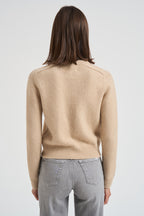 Girocollo donna maniche lunghe beige CAROLINE 02ORGANIC KUJTEN 