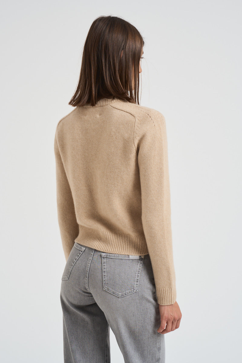 Girocollo donna maniche lunghe beige CAROLINE 02ORGANIC KUJTEN 