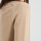 Girocollo donna maniche lunghe beige CAROLINE 02ORGANIC KUJTEN 