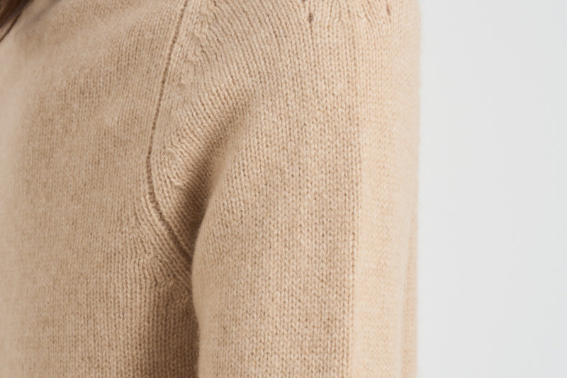 Girocollo donna maniche lunghe beige CAROLINE 02ORGANIC KUJTEN 