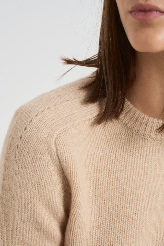 Girocollo donna maniche lunghe beige CAROLINE 02ORGANIC KUJTEN 