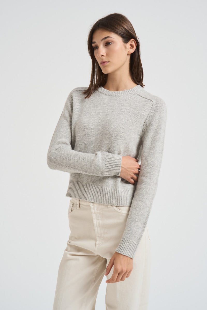 Girocollo donna maniche lunghe grigio chiaro CAROLINE 2239BOULEAU KUJTEN 