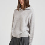 Maglia con cappuccio in cashmere donna SOSO 2398GRISCLAIR KUJTEN 