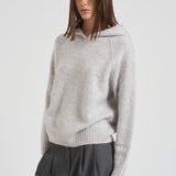 Maglia con cappuccio in cashmere donna SOSO 2398GRISCLAIR KUJTEN 