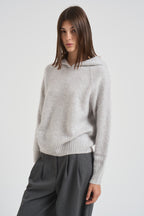 Maglia con cappuccio in cashmere donna SOSO 2398GRISCLAIR KUJTEN 