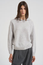 Maglia con cappuccio in cashmere donna SOSO 2398GRISCLAIR KUJTEN 