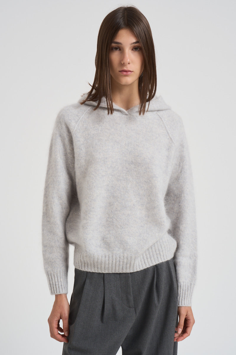 Maglia con cappuccio in cashmere donna SOSO 2398GRISCLAIR KUJTEN 