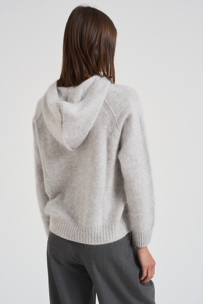 Maglia con cappuccio in cashmere donna SOSO 2398GRISCLAIR KUJTEN 