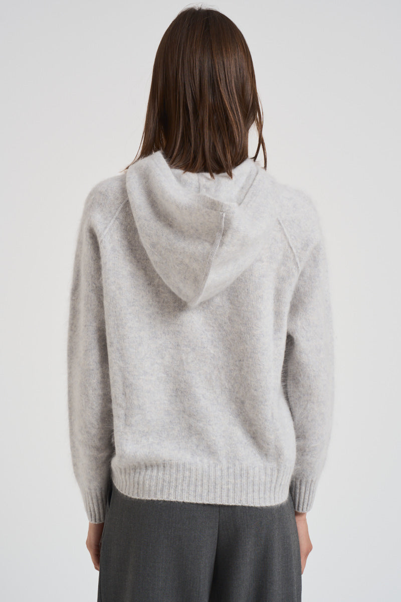 Maglia con cappuccio in cashmere donna SOSO 2398GRISCLAIR KUJTEN 