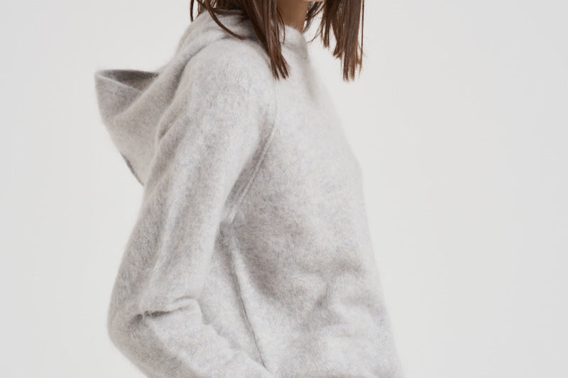 Maglia con cappuccio in cashmere donna SOSO 2398GRISCLAIR KUJTEN 