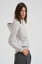 Maglia con cappuccio in cashmere donna SOSO 2398GRISCLAIR KUJTEN 
