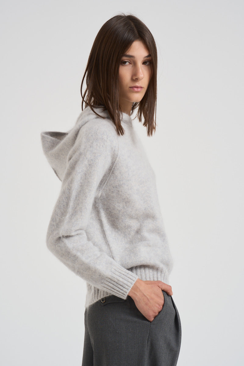 Maglia con cappuccio in cashmere donna SOSO 2398GRISCLAIR KUJTEN 