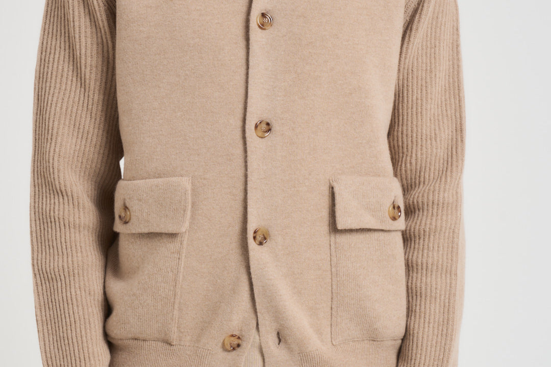 Giacca uomo in maglia cammello AALKTJT1 AA65015210BC LARDINI 