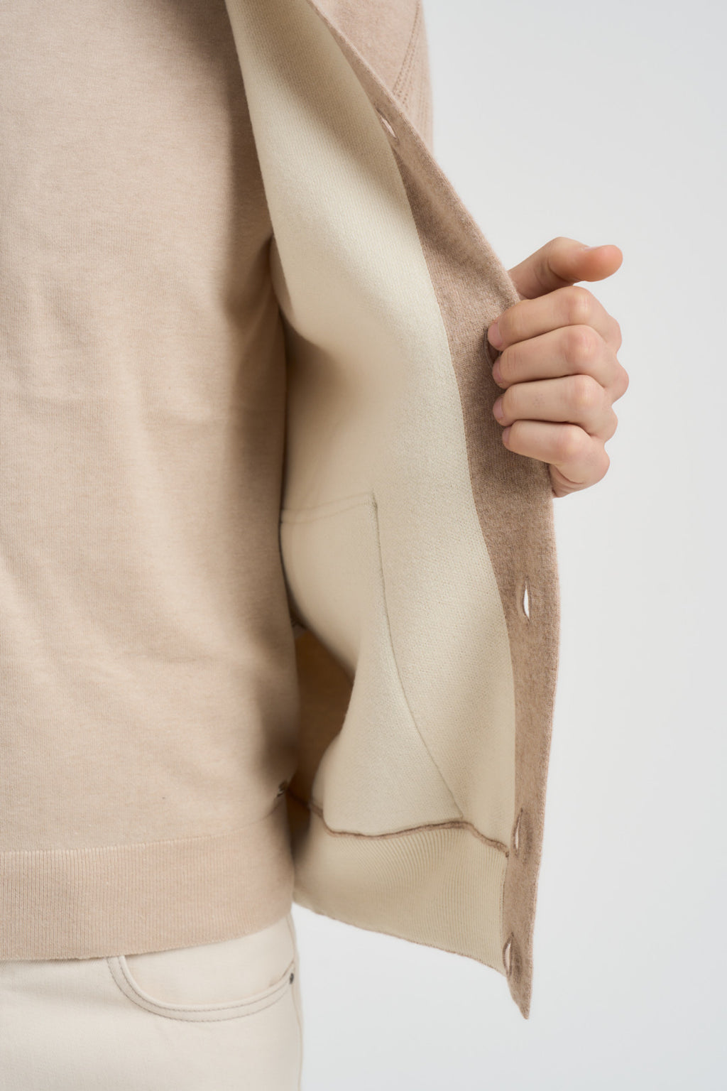 Giacca uomo in maglia cammello AALKTJT1 AA65015210BC LARDINI 